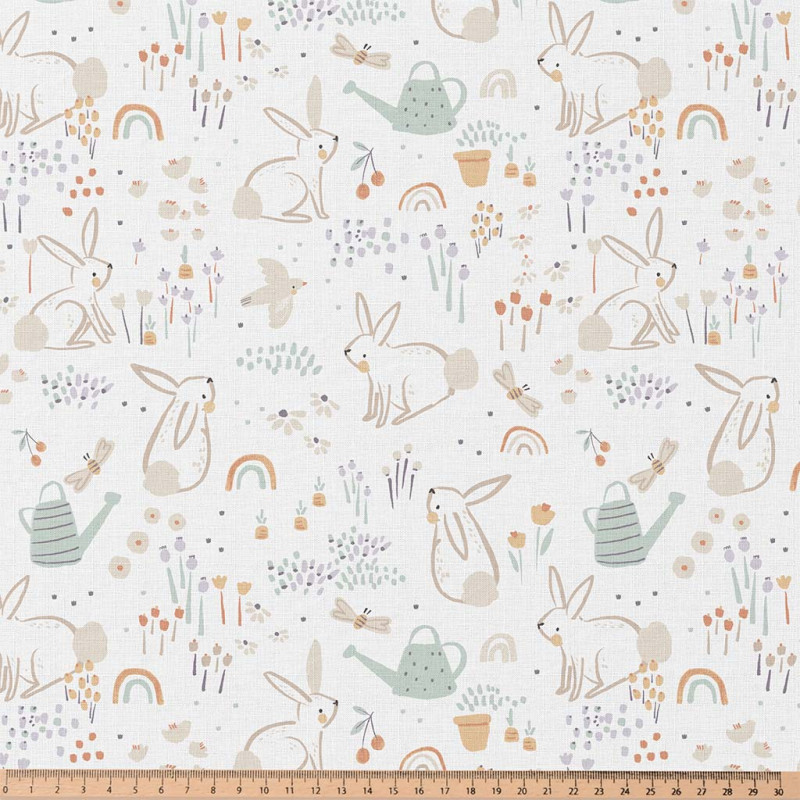 Printed Cotton BUGZY2 White / Green